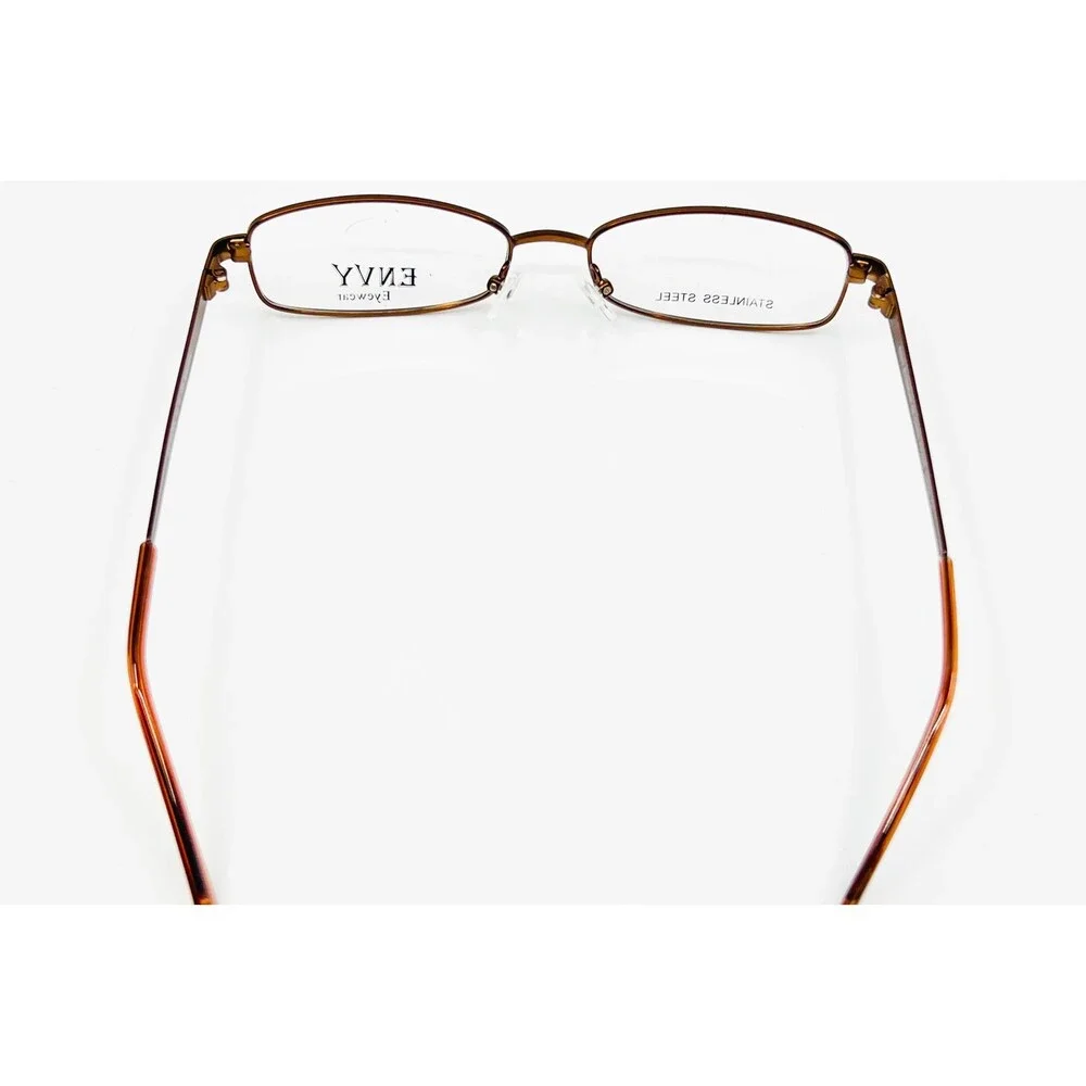 Envy Eyewear Eyeglasses Frames Womens Brown EE-DAWN Stainless Steel 52-16-135